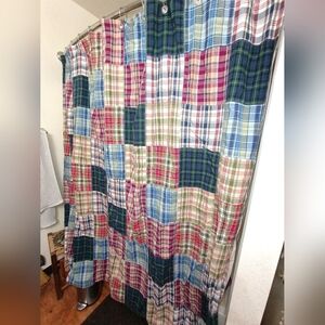 Nautica Shower Curtain in Madras Plaid Approx 69x69 Excellent